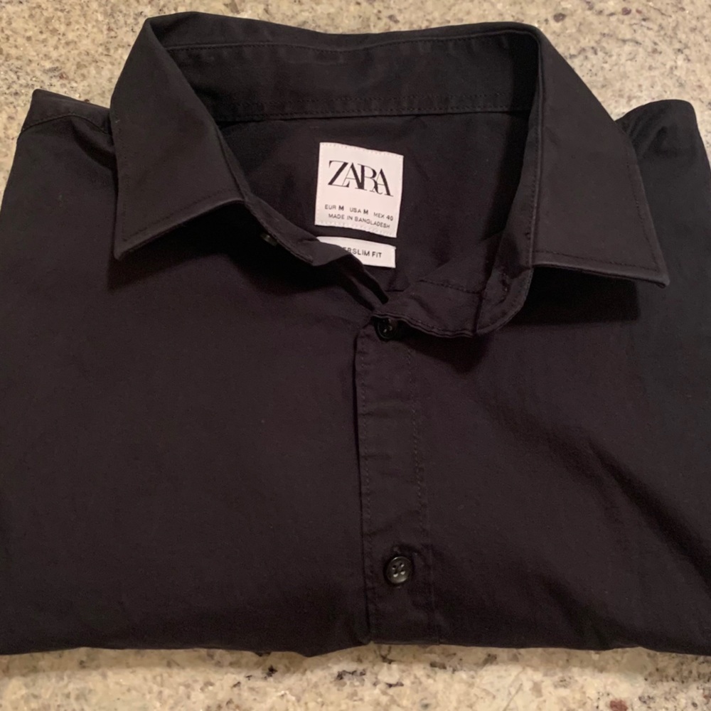 Zara men’s black shirt- medium super slim